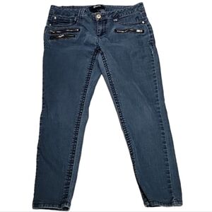 Rewash Zipper Detail Dark Wash Jeans